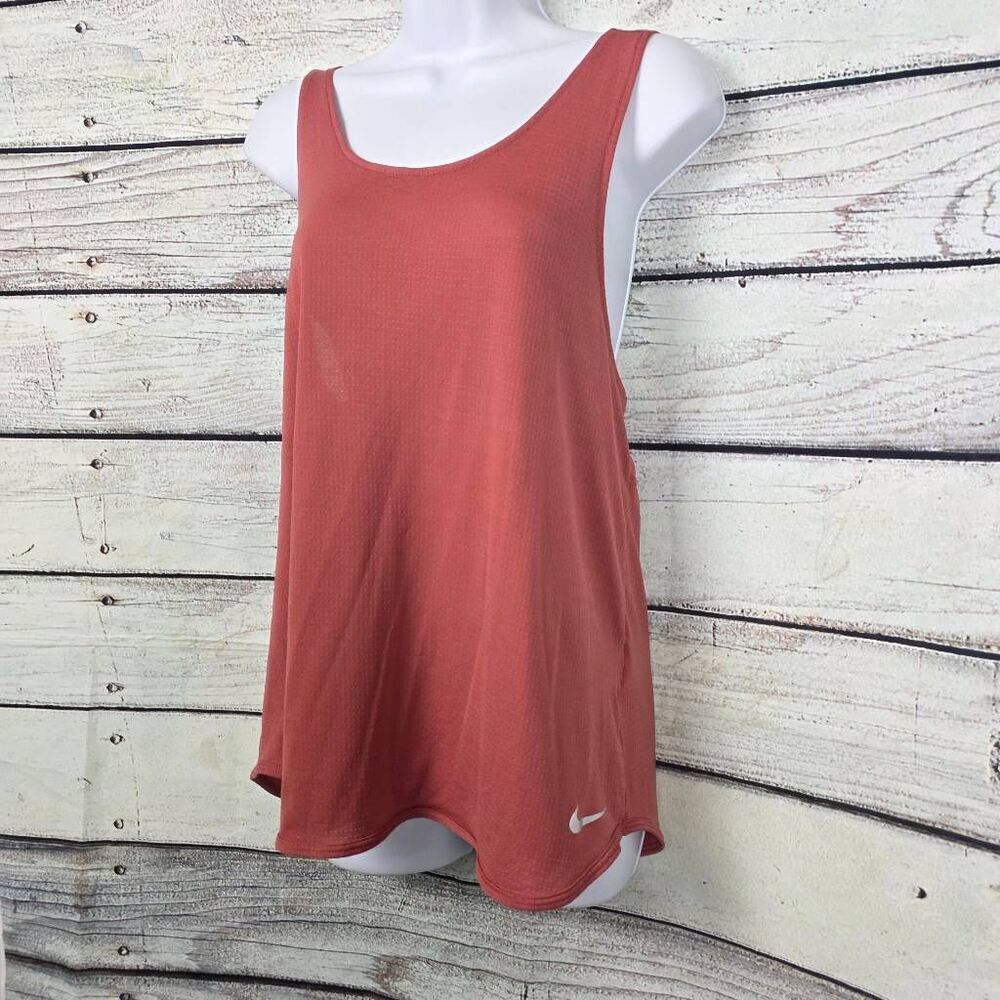 Nike M Rust Orange Dri-FIT Racerback Tank - Picture 2 of 8
